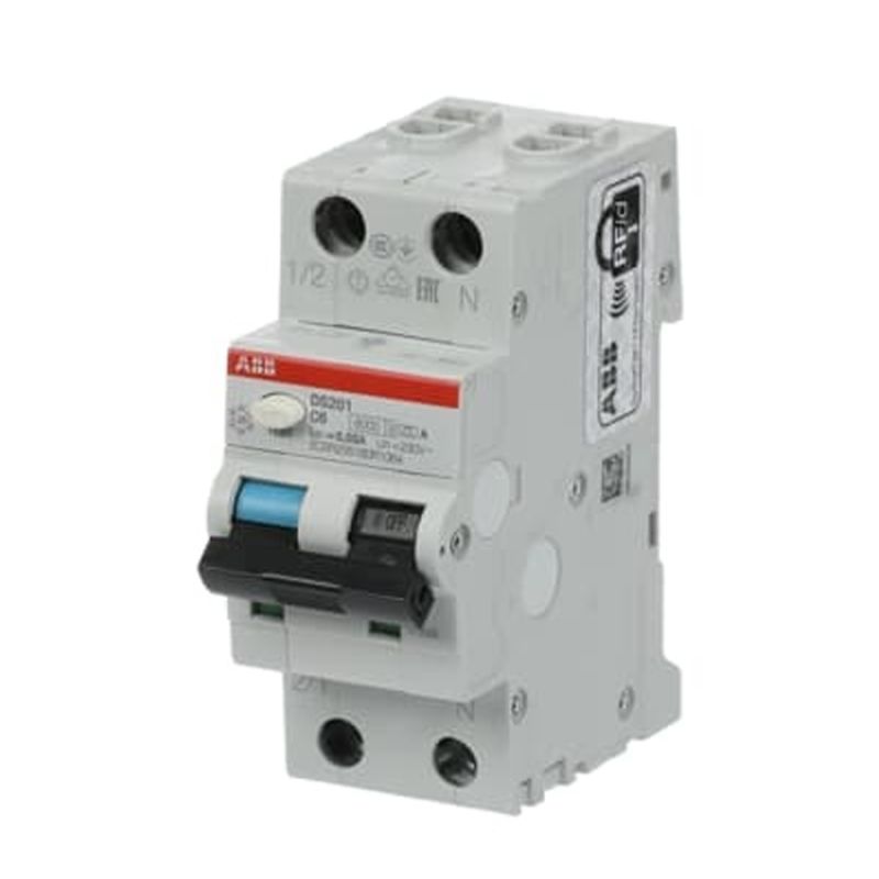 ABB RCBO Type A 230-240 VAC 6 Amp 6 kA 1 Pole + N 30 mA IP20/40 2 ...