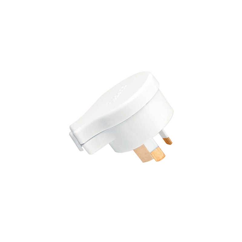 Open Entry Plug Top Plug Top Rewireable Side Entry 10A 250V 3 Pin Flat White - Go Electrical