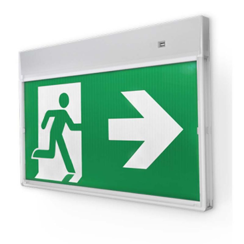 Ektor Razor-Flex Pro Emergency Edgelit Exit Sign Slimline Surface Mount ...