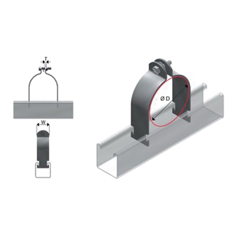 EzyStrut E5 Channel Clip 25mm 316 Grade Stainless Steel | Go Electrical