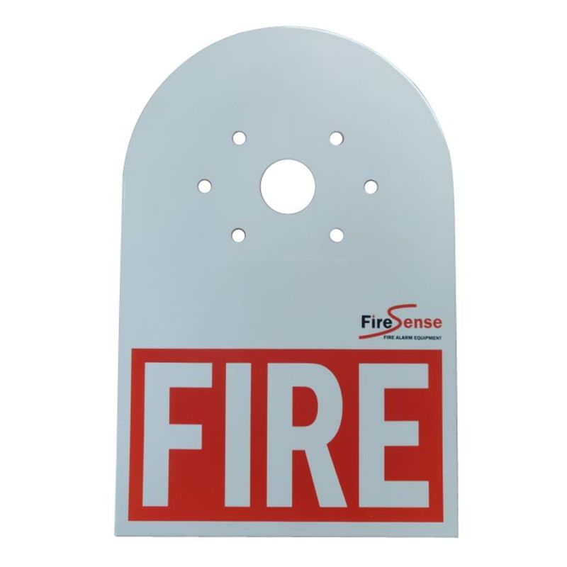 Strobe Label White Metal Plate Screen Printed FIRE | Go Electrical