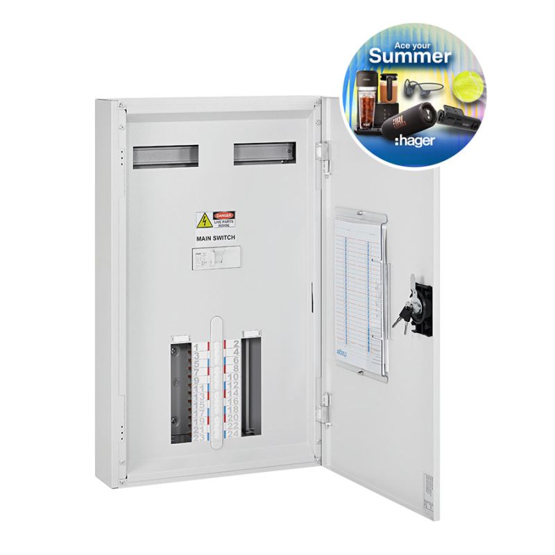 Hager Distribution Panelboard 24P 160A 400-415V 800x480x135mm | Go ...