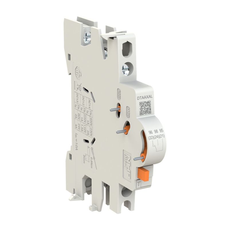 NHP DIN-T Auxiliary Contact Block 2A 14-240V Clip-On Alarm | Go Electrical