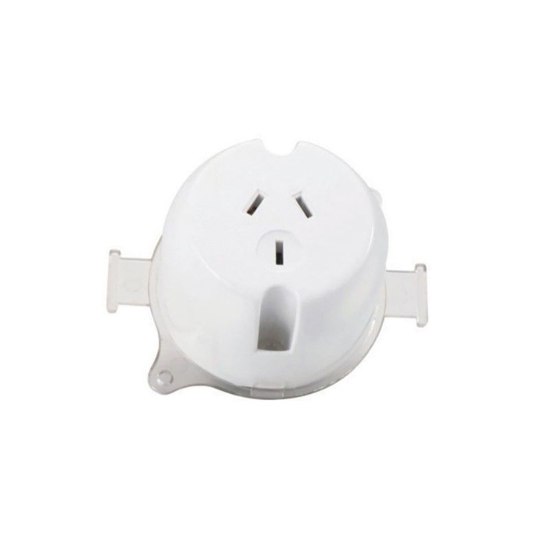 Tradesave Plug Base Socket Surface Mount Rear Connect 1 Gang 10A 230V 3 ...