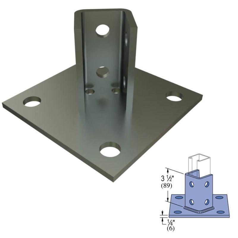Unistrut Post Base Plate 6mm Thickness 14mm dia 316 Stainless Steel ...