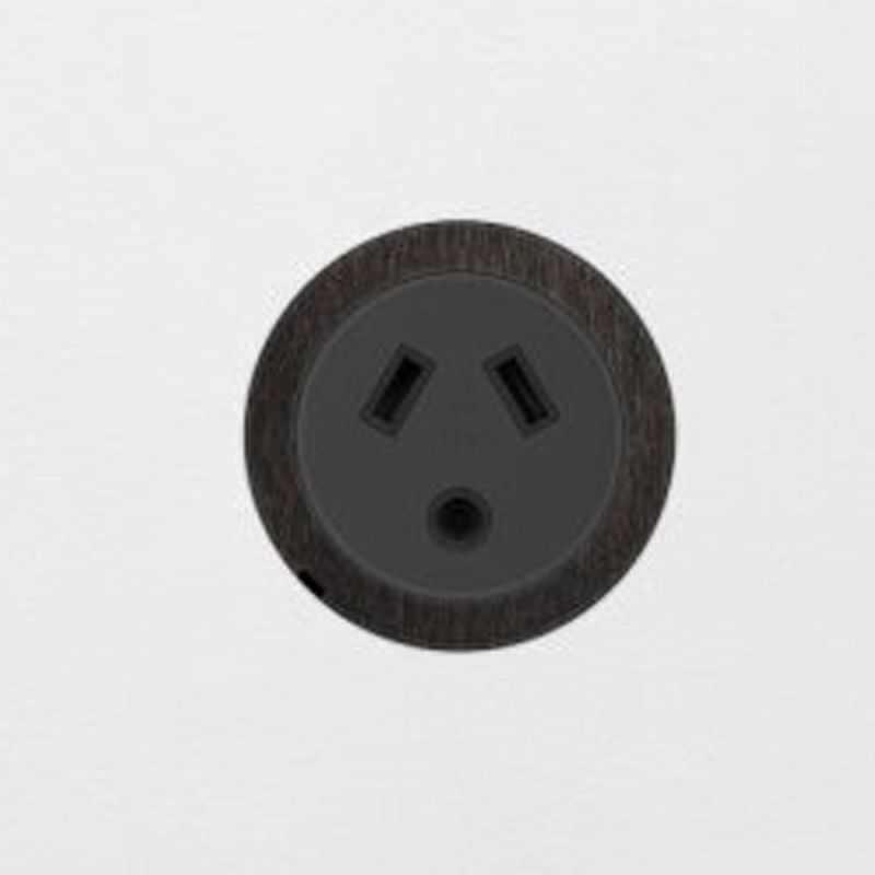 48 Round Single Outlet Round Pin Faceplate Black in Black Steel | Go ...