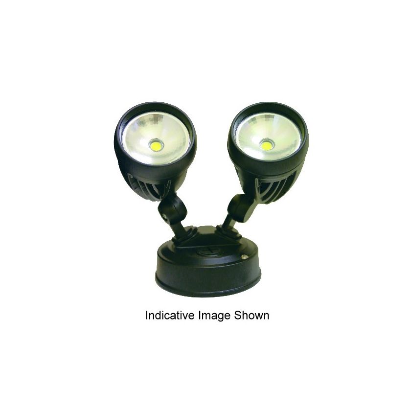 LED Spotlight w Sensor Twin 23W 230V DL 5K Alu Wht 224mm Go Electrical