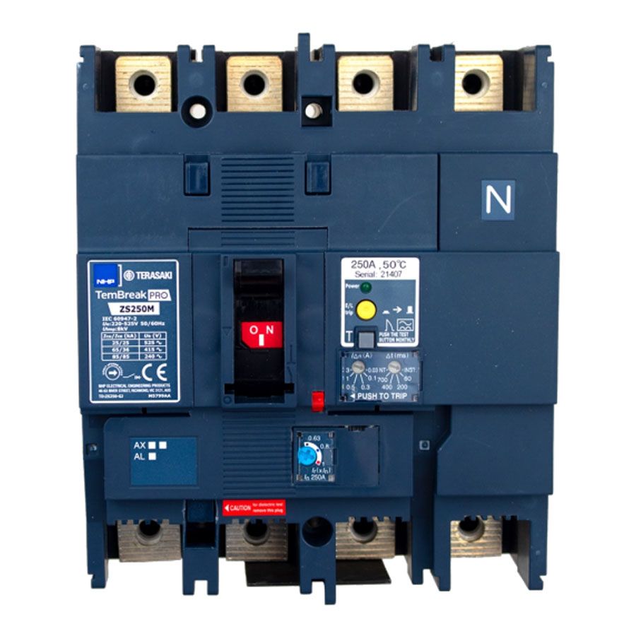 Earth leakage circuit breaker 4P 16A 6kA 30mA 380V Salvavita 4 Modules DIN  Ettroit JXL1-63