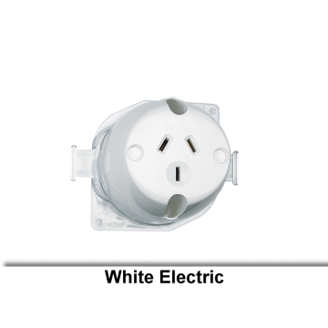 Socket Surface Rear Connect Single 10A 250V 3Pin 1P White