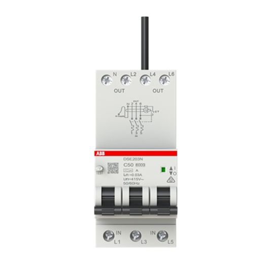 ABB RCBO Type A 400-415 VAC 50 Amp 6 kA 3 Pole + N 30 mA IP20/40 3 ...