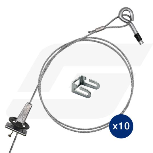 Trapeze No.2 Ring Anchor with 1?m Wire Cable Basket - 10 Pack for ...