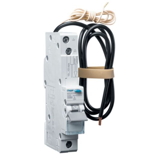 Hager RCBO 1 Pole 10kA 20A D Curve 30mA Type A 1 Module | Go Electrical