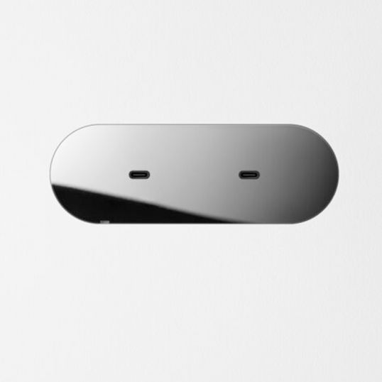 ZETR Dual USBC Module Faceplate in Mirror Steel | Go Electrical