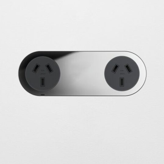 ZETR 13 Carbon Double Outlet Faceplate Black in Mirror Steel | Go ...